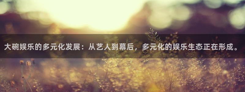 jdb电子f平台注册：大碗娱乐的多元化发展：从艺人到幕后，多元化的娱乐生态正在形成。